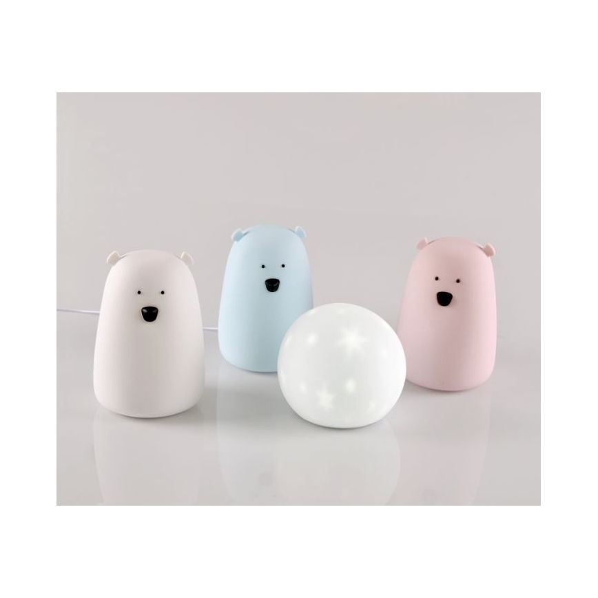 Lampada touch LED RGB per bambini BEAR LED/0,8W/5V bianca + USB
