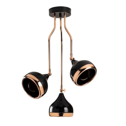 Lampadario a barra YILDO 3xE27/40W/230V nero/rame