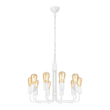 Lampadario a catena 10xE27/60W/230V bianco
