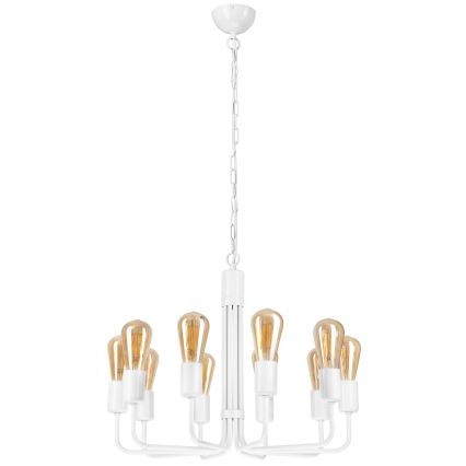 Lampadario a catena 10xE27/60W/230V bianco