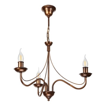 Lampadario a catena ANTON 3xE14/15W/230V finitura bronzata