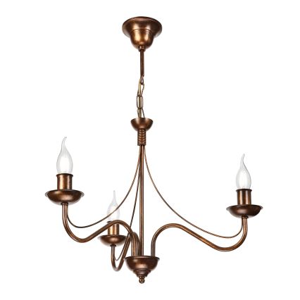 Lampadario a catena ANTON 3xE14/15W/230V finitura bronzata