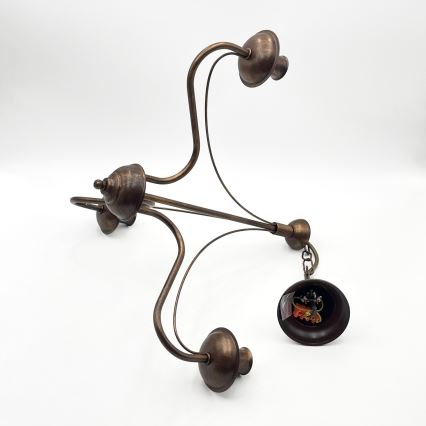 Lampadario a catena ANTON 3xE14/15W/230V finitura bronzata