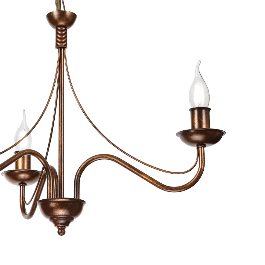 Lampadario a catena ANTON 3xE14/15W/230V finitura bronzata