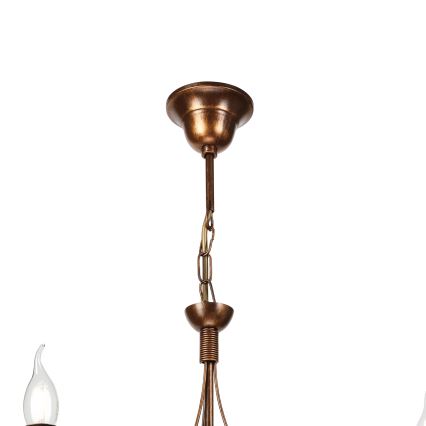 Lampadario a catena ANTON 3xE14/15W/230V finitura bronzata