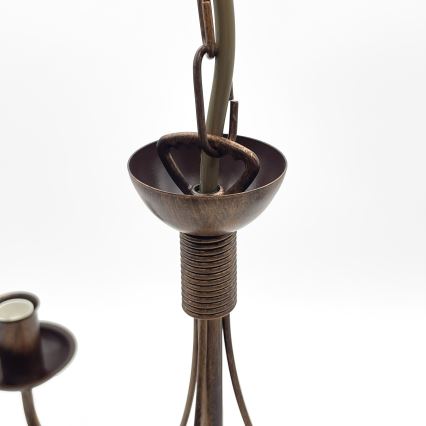 Lampadario a catena ANTON 3xE14/15W/230V finitura bronzata
