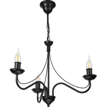 Lampadario a catena ANTON 3xE14/15W/230V nero