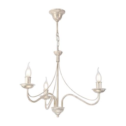 Lampadario a catena ANTON 3xE14/60W/230V bianco patinato