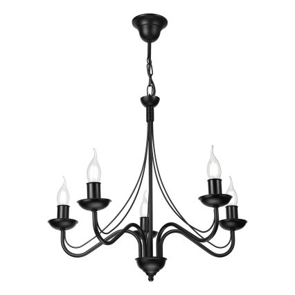 Lampadario a catena ANTON 5xE14/15W/230V nero