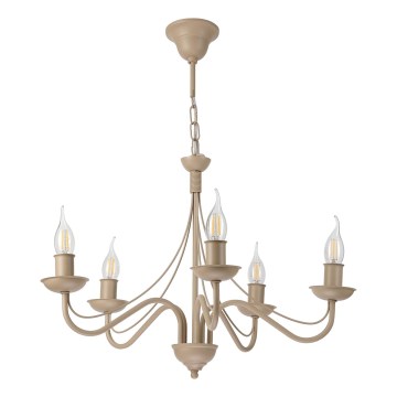 Lampadario a catena ANTON 5xE14/60W/230V beige