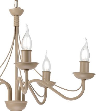 Lampadario a catena ANTON 5xE14/60W/230V beige