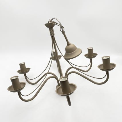 Lampadario a catena ANTON 6xE14/60W/230V beige