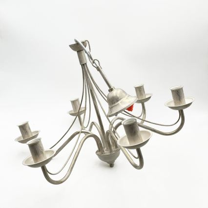 Lampadario a catena ANTON 6xE14/60W/230V bianco patinato