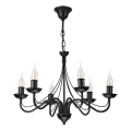 Lampadario a catena ANTON 6xE14/60W/230V nero