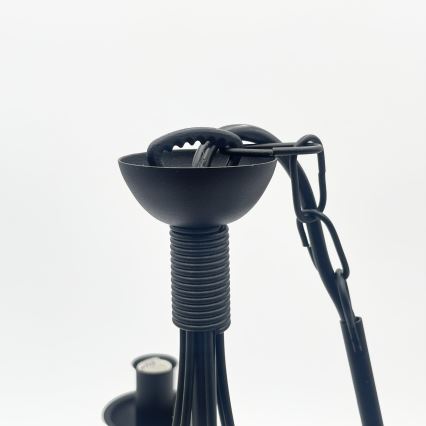 Lampadario a catena ANTON 6xE14/60W/230V nero