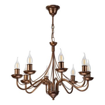 Lampadario a catena ANTON 8xE14/60W/230V bronzo