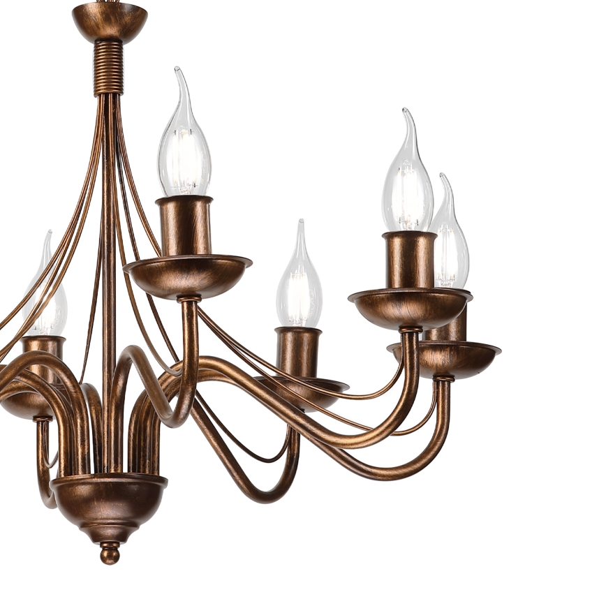 Lampadario a catena ANTON 8xE14/60W/230V bronzo