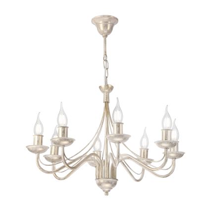 Lampadario a catena ANTON 8xE14/60W/230V, finitura bianco patinato