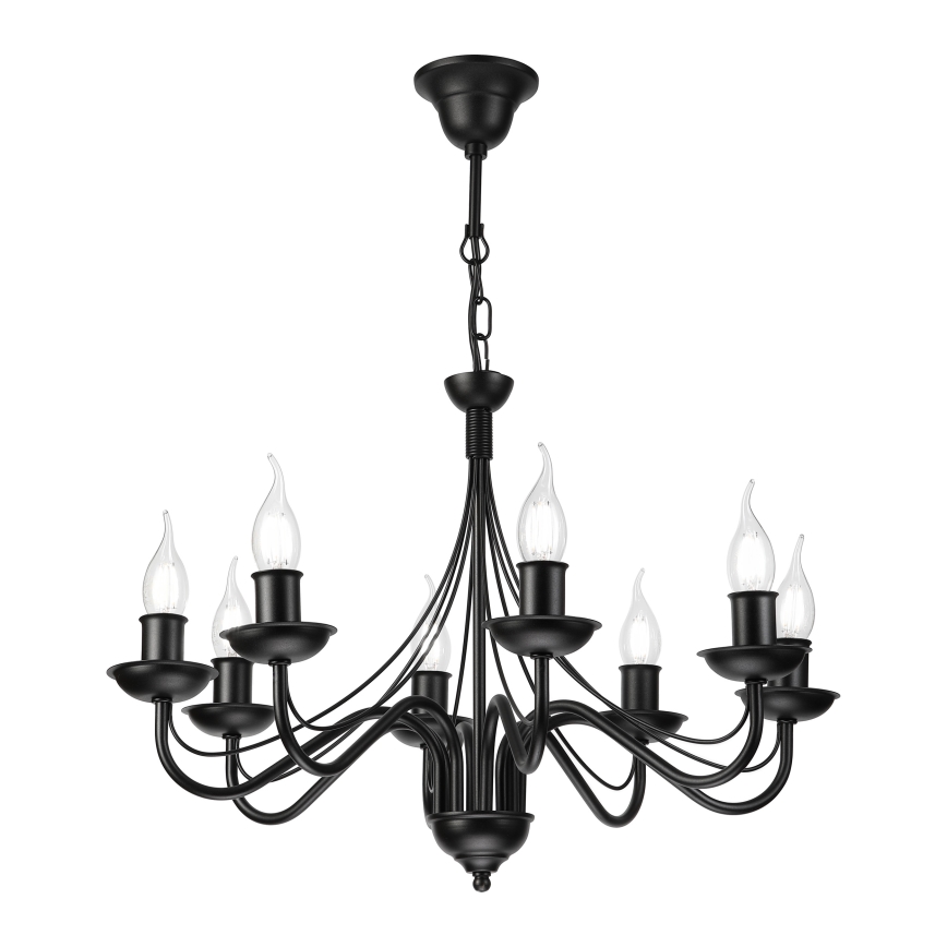 Lampadario a catena ANTON 8xE14/60W/230V nero