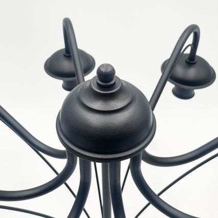 Lampadario a catena ANTON 8xE14/60W/230V nero