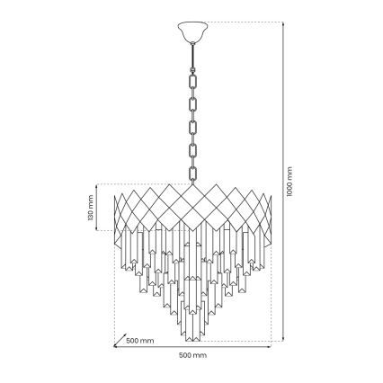 Lampadario a catena CARISMA 9xE14/40W/230V cromo opaco