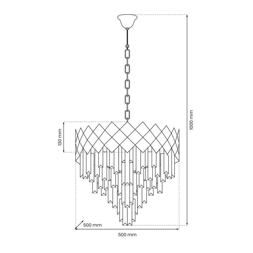 Lampadario a catena CARISMA 9xE14/40W/230V oro