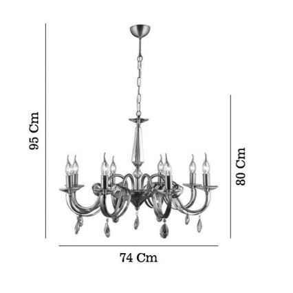 Lampadario a catena CASTRO 8xE14/40W/230V oro