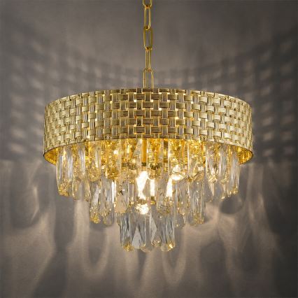 Lampadario a catena CHARLIZE 4xE14/10W/230V dorato
