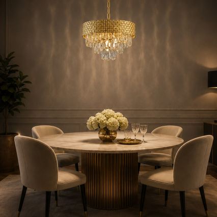 Lampadario a catena CHARLIZE 4xE14/10W/230V dorato