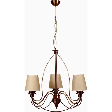 Lampadario a catena CLASSIC 3xE14/40W/230V bronzo/beige