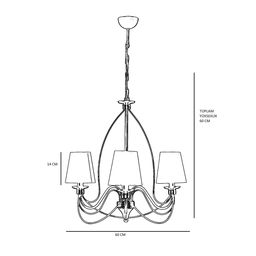 Lampadario a catena CLASSIC 3xE14/40W/230V bronzo/beige