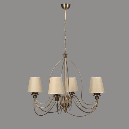 Lampadario a catena CLASSIC 4xE14/40W/230V bronzo/beige