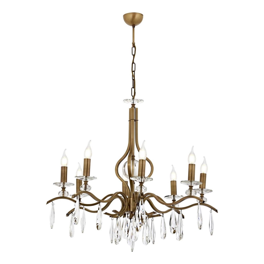 Lampadario a catena CLASSIC 8xE14/40W/230V finitura bronzata