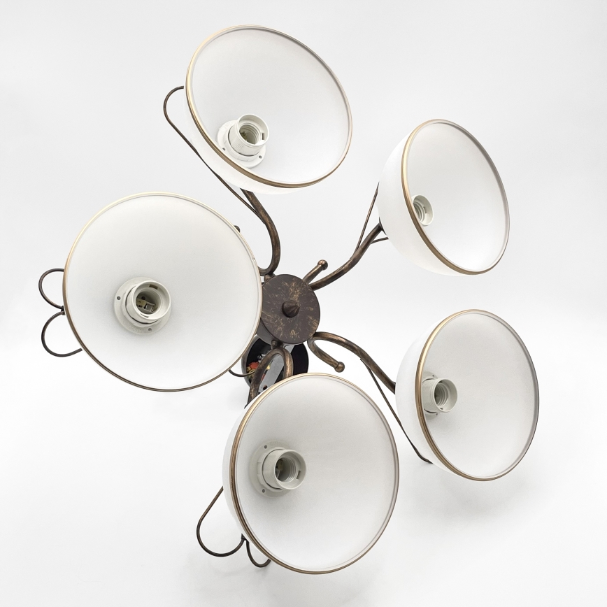 Lampadario a catena COBRA 5xE27/60W/230V bronzo/patina