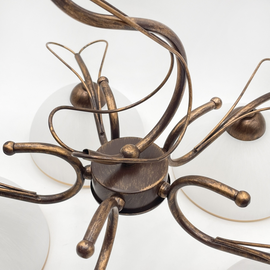 Lampadario a catena COBRA 5xE27/60W/230V bronzo/patina