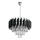 Lampadario a catena CRISTAL 5xE14/10W/230V Ø 38 cm nero/cromo opaco