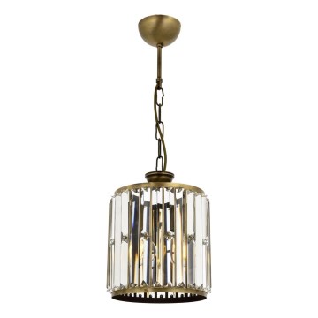 Lampadario a catena CRYSTALLINE 1xE27/6W/230V bronzo
