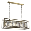 Lampadario a catena CRYSTALLINE 4xE27/6W/230V bronzo