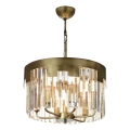 Lampadario a catena CRYSTALLINE 6xE27/40W/230V bronzo
