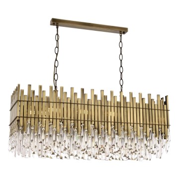 Lampadario a catena CRYSTALLINE 8xE27/40W/230V ottone