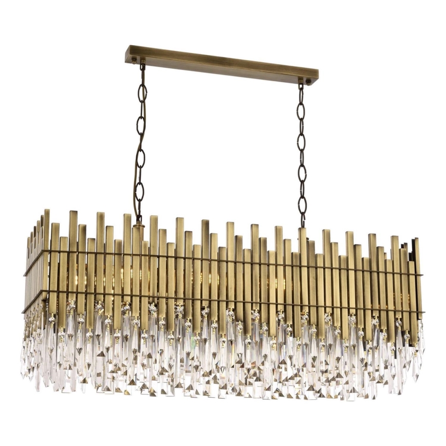 Lampadario a catena CRYSTALLINE 8xE27/40W/230V ottone