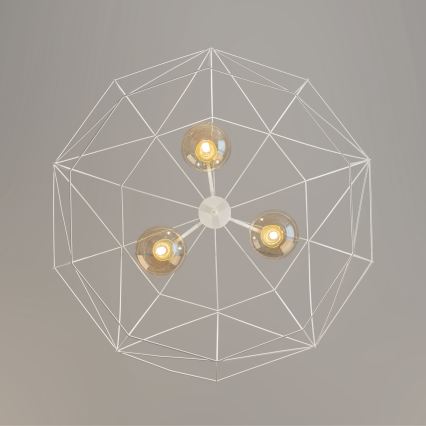 Lampadario a catena DEXA 3xG9/10W/230V crema/oro/beige fumé