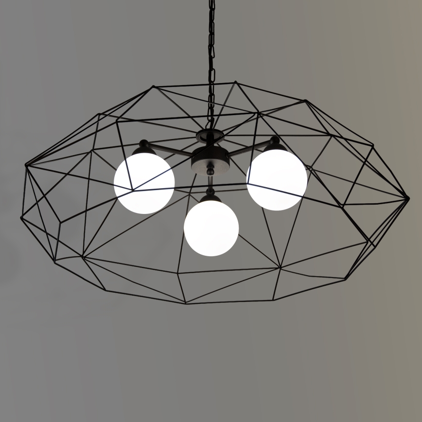 Lampadario a catena DEXA 3xG9/10W/230V nero