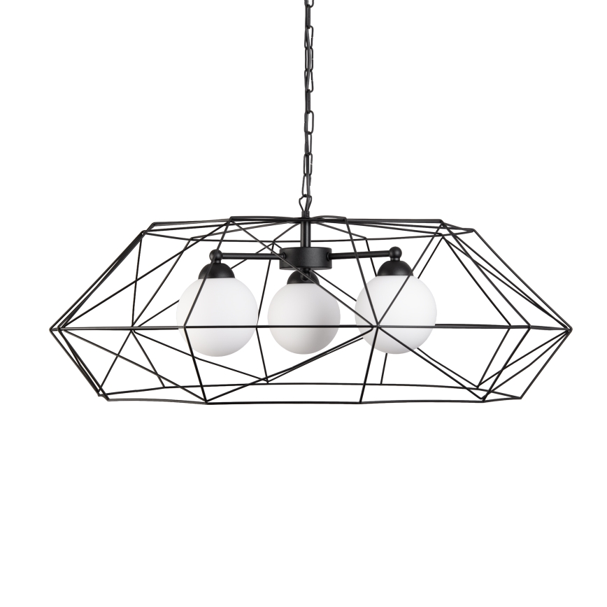 Lampadario a catena DEXA 3xG9/10W/230V nero