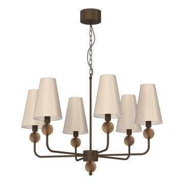 Lampadario a catena GRENADA 6xE14/15W/230V beige