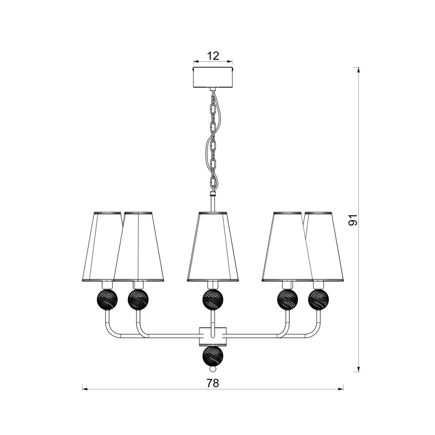 Lampadario a catena GRENADA 6xE14/15W/230V grigio