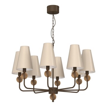 Lampadario a catena GRENADA 8xE14/15W/230V beige