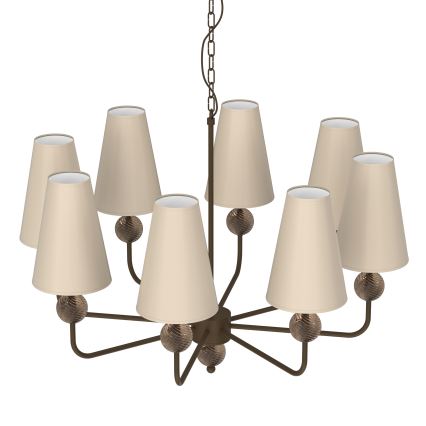Lampadario a catena GRENADA 8xE14/15W/230V beige