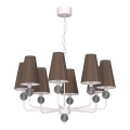 Lampadario a catena GRENADA 8xE14/15W/230V grigio