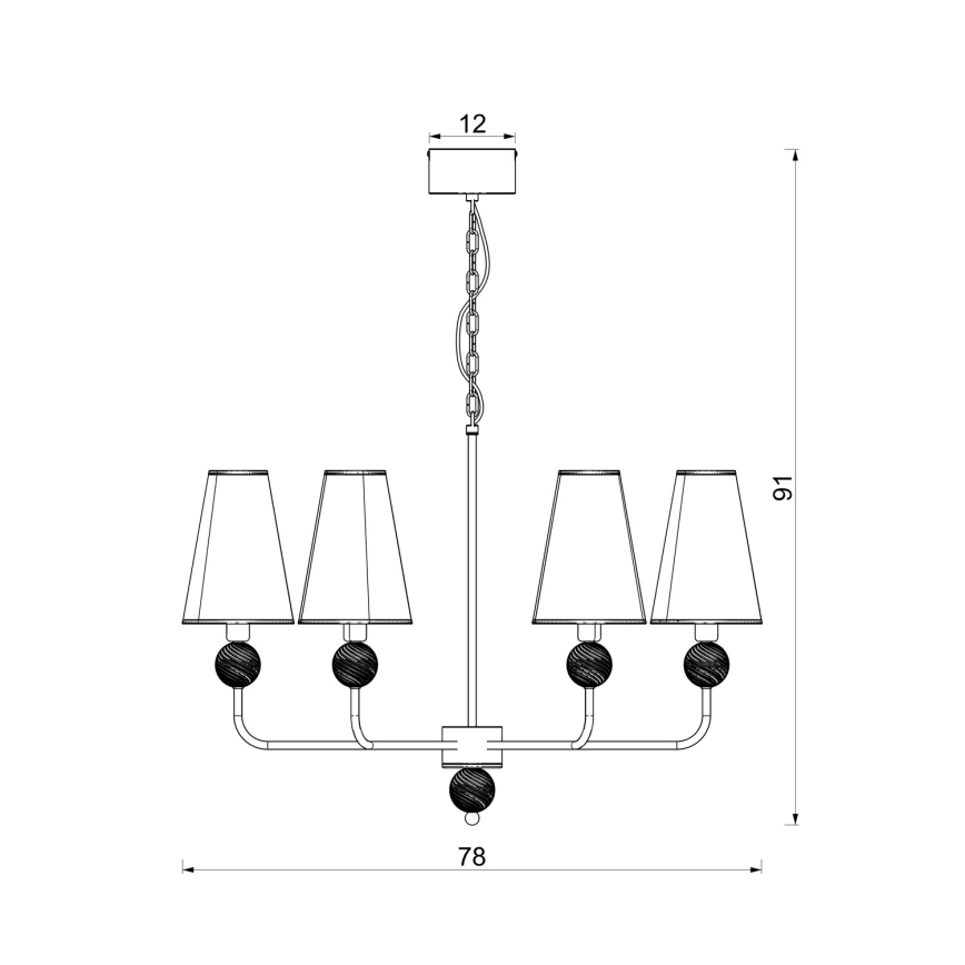 Lampadario a catena GRENADA 8xE14/15W/230V grigio
